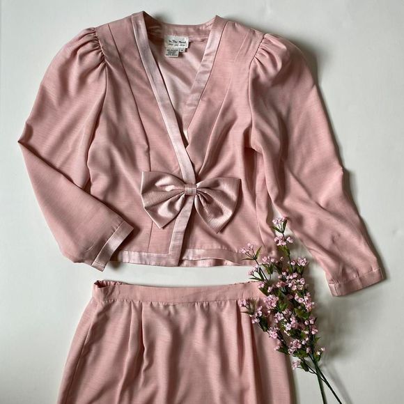 Vintage Dresses & Skirts - Vintage pink jacket & skirt set